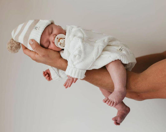 Oversized Cable Knit Sweater - Cotton - Ivory - Petit Filippe