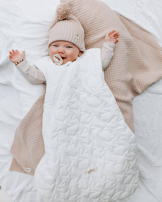 Quilted Sleeping Bag With Detachable Sleeves - Ivory - Petit Filippe