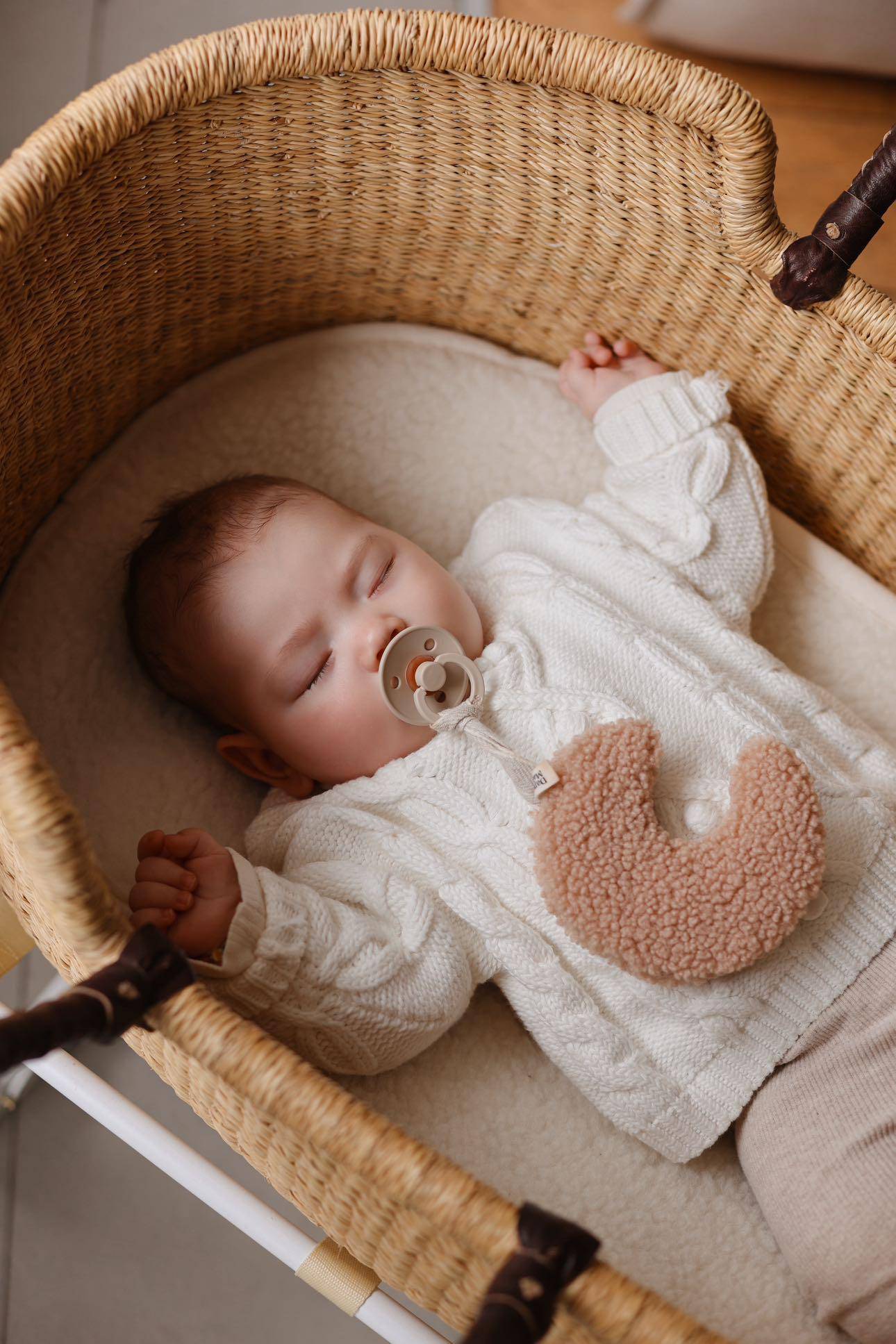 Oversized Cable Knit Sweater - Cotton - Ivory - Petit Filippe