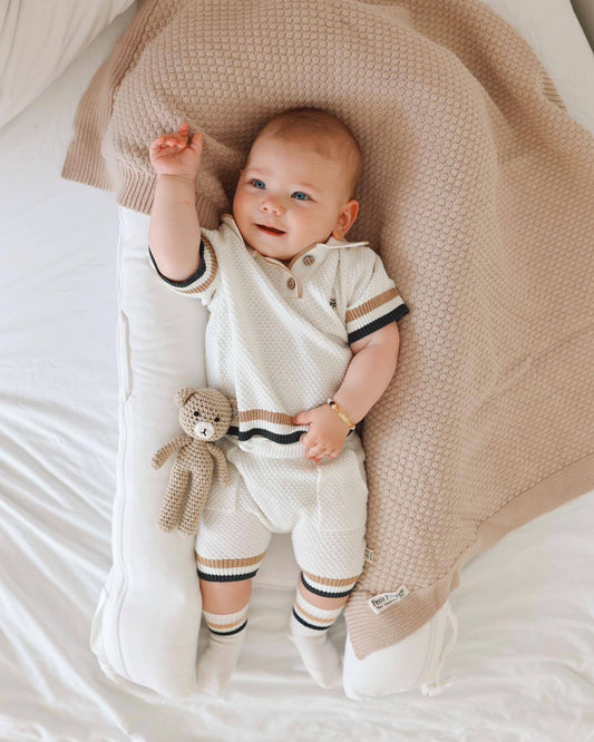 Knitted Polo Shirt - Ivory - Petit Filippe