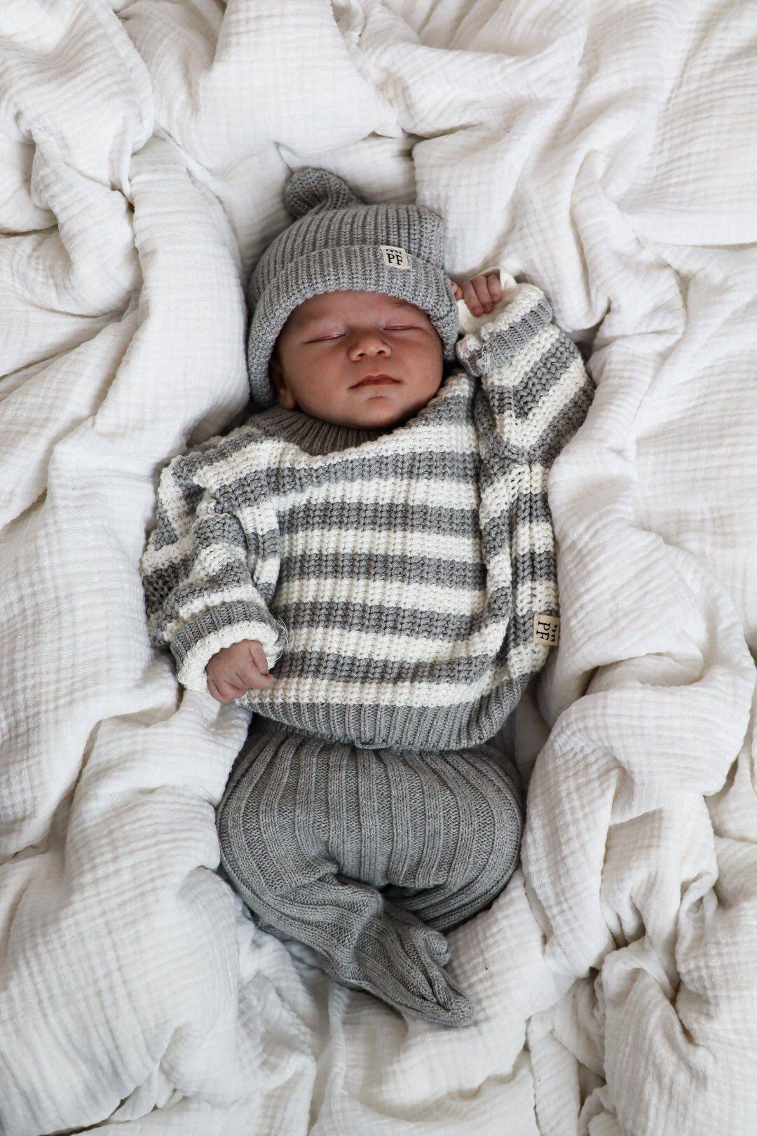 Short Beanie - Cotton - Grey - Petit Filippe