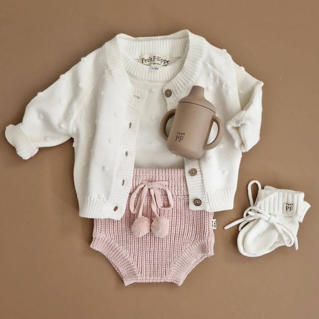 Knitted Bloomers - Cotton - Peony Pink - Petit Filippe