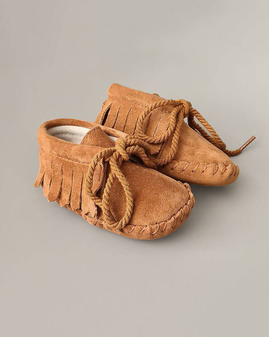 Babyschuhe - Fringe Booties - Brick