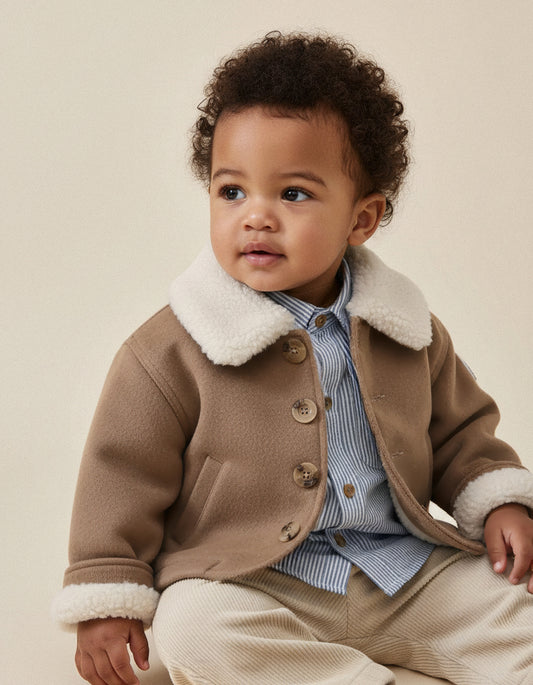 Teddy-Lined Jacket - Walnut - Petit Filippe
