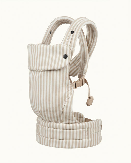 COMING SOON - Ergonomic Baby Carrier - Cotton - Oatmeal Striped - Petit Filippe