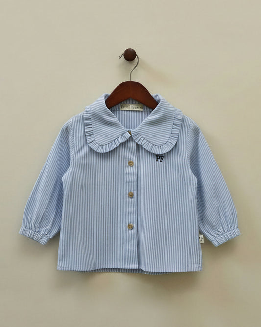 Cotton Blouse - Classic Blue Stripe - Petit Filippe