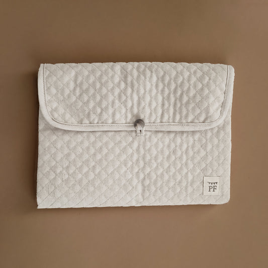 Quilted Changing Mat - Natural Linen/Cotton Blend - Petit Filippe