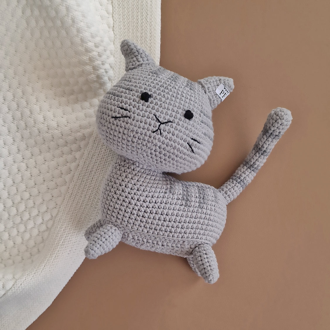 Crochet Cat - Cotton - Grey - Petit Filippe