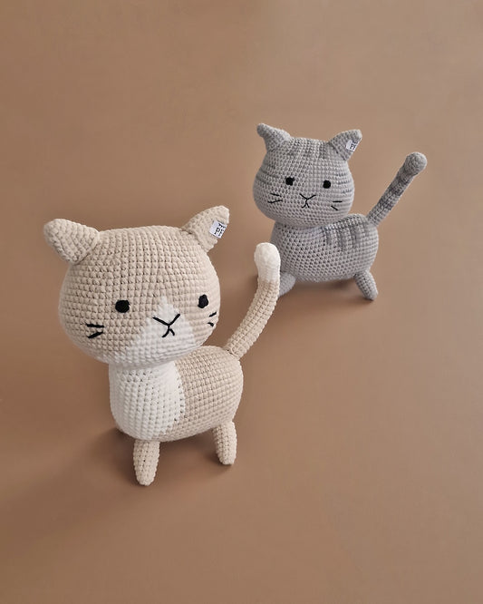 Crochet Cat - Cotton - Oatmeal - Petit Filippe