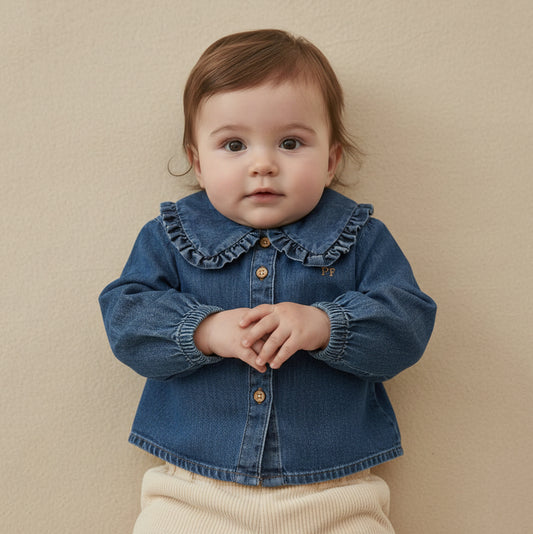 Blouse en denim – Bleu moyen