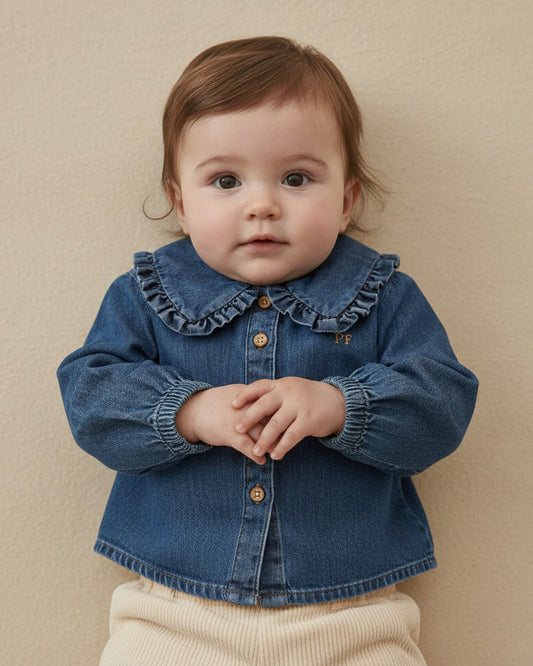 Denim Blouse – Mid Blue - Petit Filippe