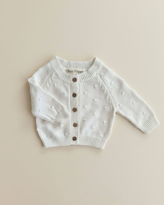 Dotted Cardigan - Cotton - Ivory - Petit Filippe