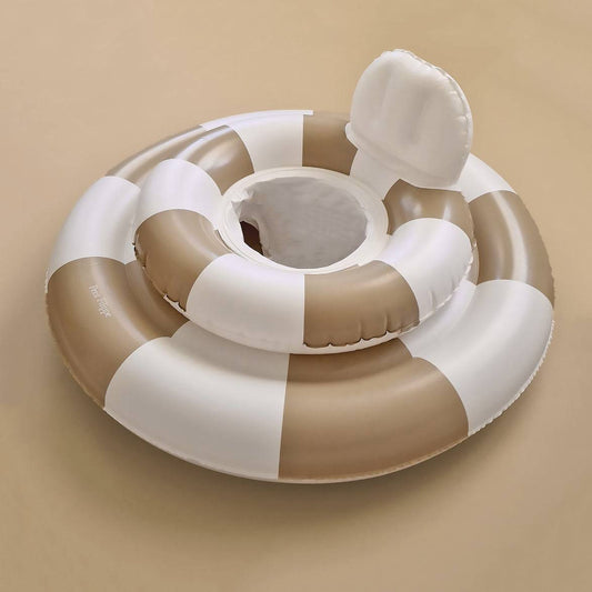 Baby Swim Ring - Beige Stripes - 1-3 y - Petit Filippe