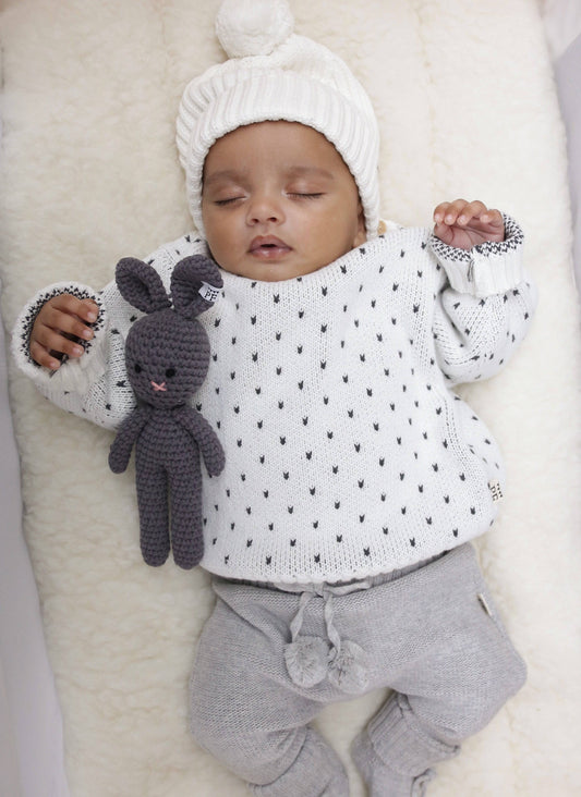 Crochet Bunny - Cotton - Dark Grey - Petit Filippe