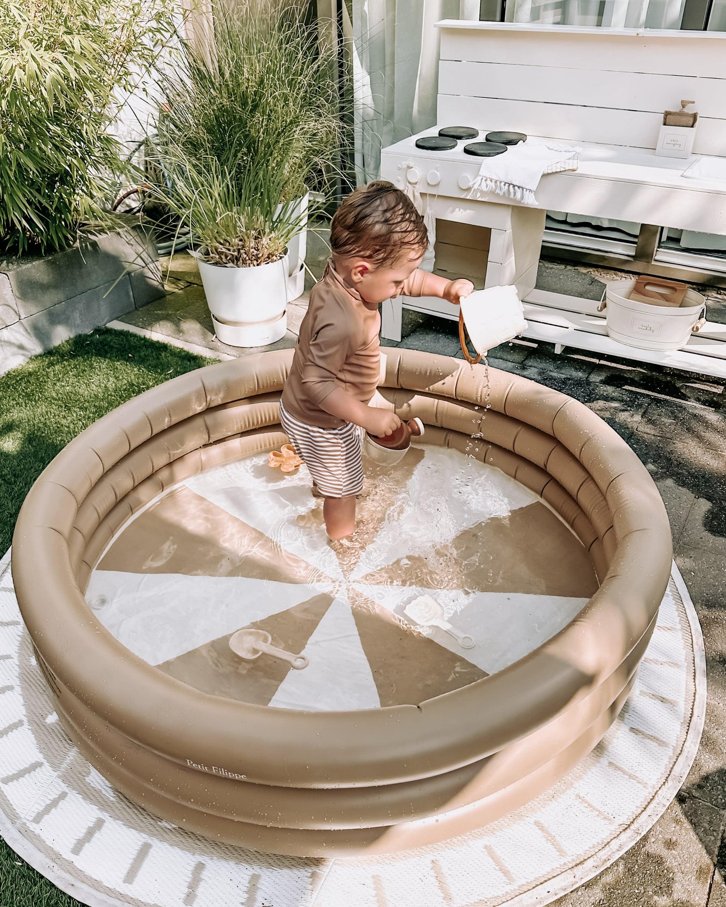 Inflatable Paddling Pool - Beige - 120 cm - Petit Filippe