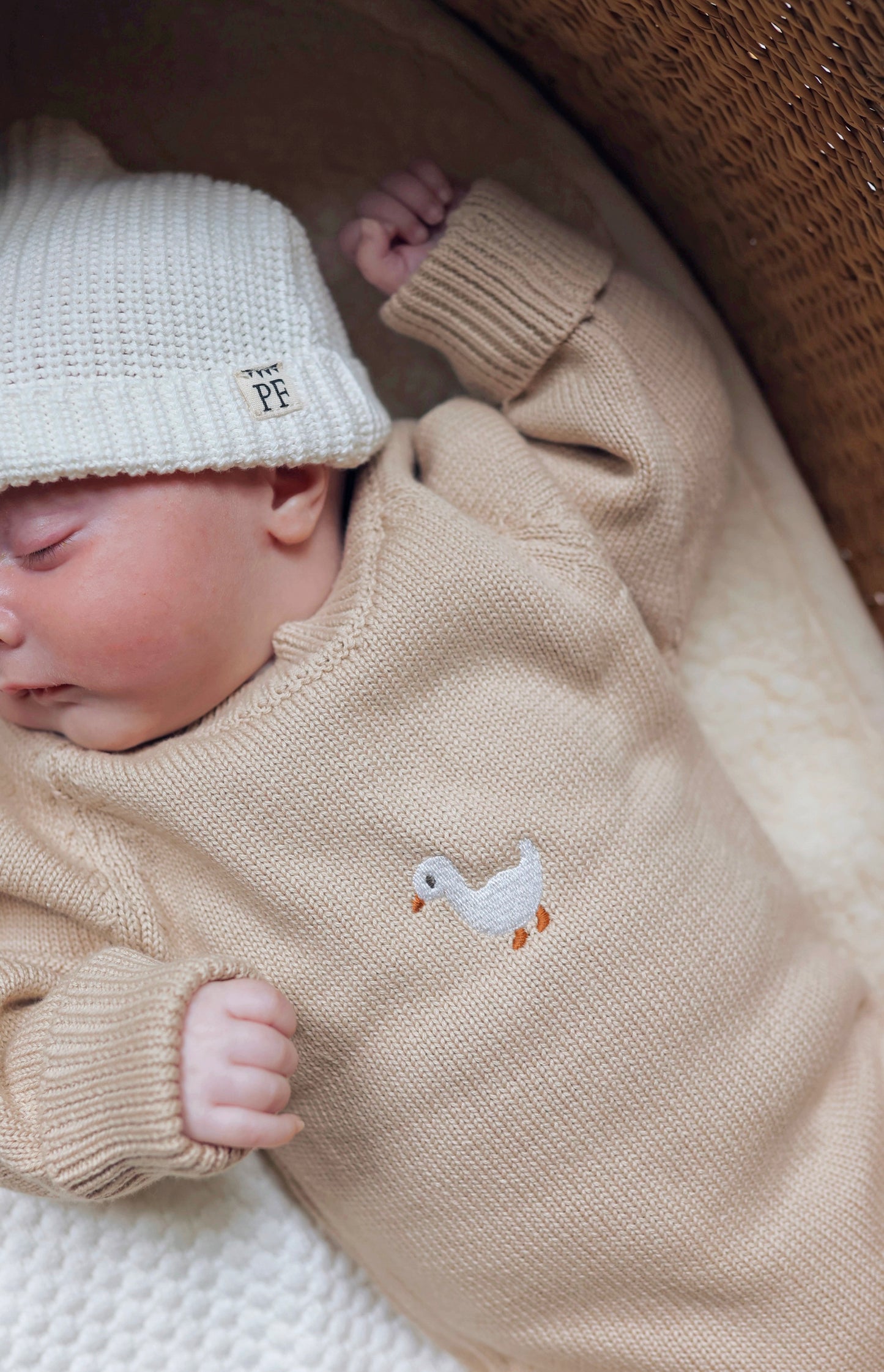 Embroidered Knitted Playsuit - Cotton - Oatmeal - Petit Filippe