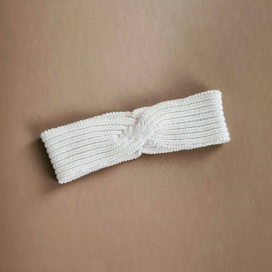 Knitted Headband - Cotton - Ivory - Petit Filippe