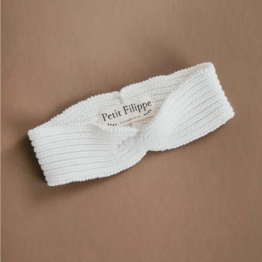 Knitted Headband - Cotton - Ivory - Petit Filippe