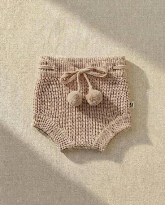 Knitted Bloomers - Cotton - Oatmeal - Petit Filippe
