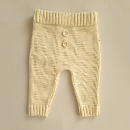 Knitted Pants - Cotton - Soft Yellow - Petit Filippe