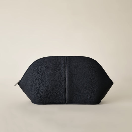 The Timeless Leather Pouch - Black / Graphite - Petit Filippe