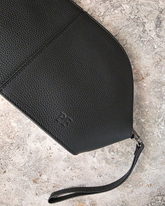 Pochette en Cuir Intemporelle - Noir / Graphite