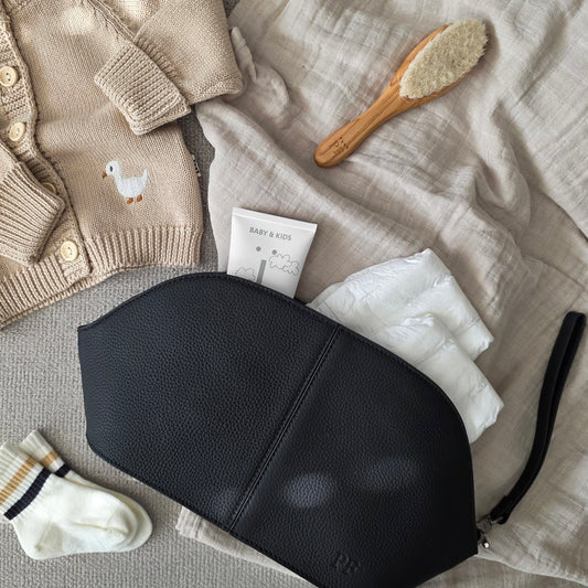 The Timeless Leather Pouch - Black / Graphite - Petit Filippe