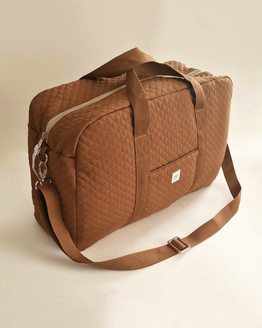 Quilted Diaper Bag - Brick - Petit Filippe