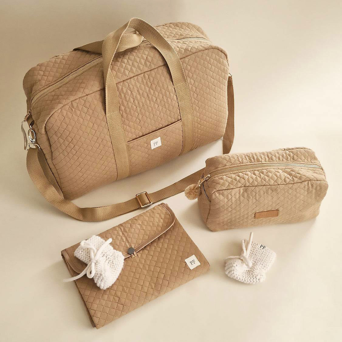 Quilted Diaper Bag - Beige - Petit Filippe