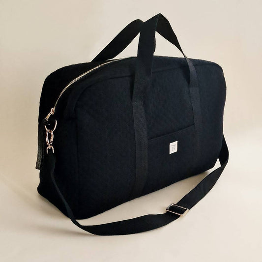 Quilted Mommy Bag - Black - Petit Filippe