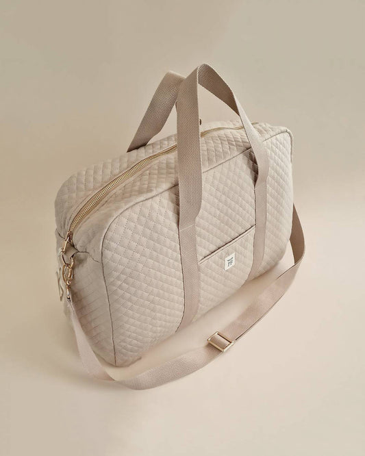 Quilted Diaper Bag - Oatmeal - Petit Filippe