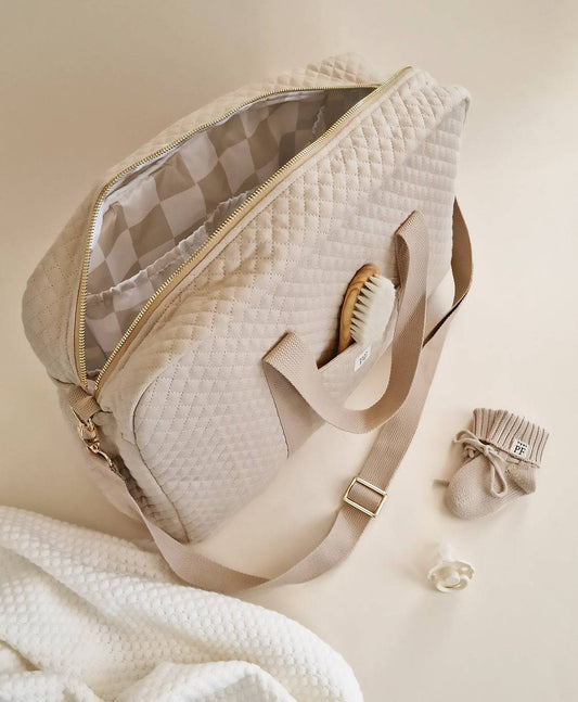Quilted Mommy Bag - Oatmeal - Petit Filippe