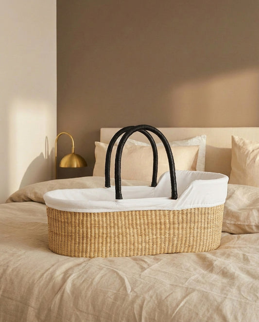 Cotton Moses Basket Liner - Off-White - Petit Filippe