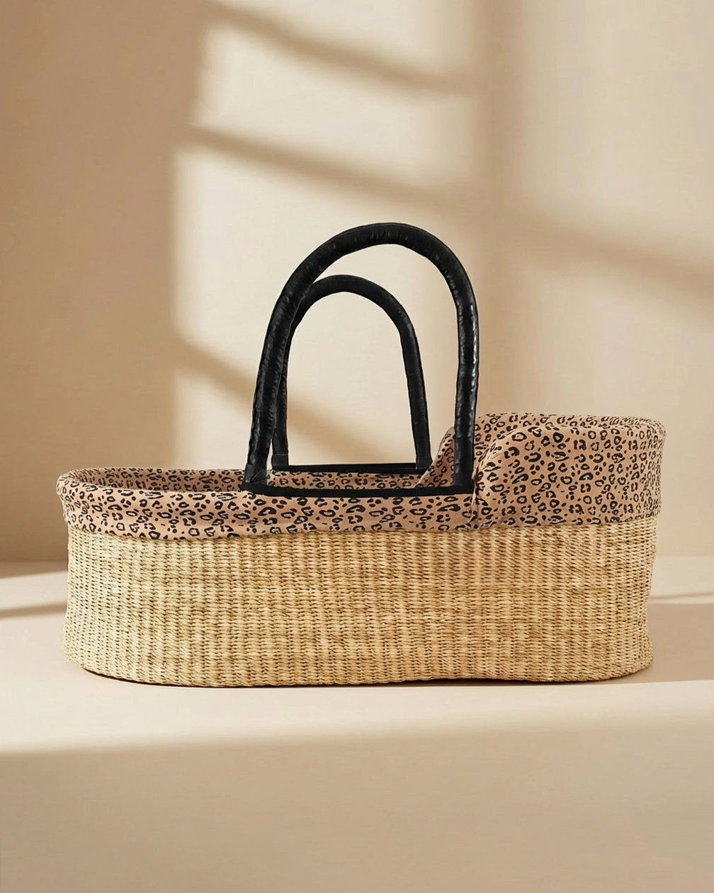 Cotton Moses Basket Liner - Leopard - Petit Filippe