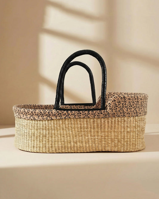 Cotton Moses Basket Liner - Leopard - Petit Filippe