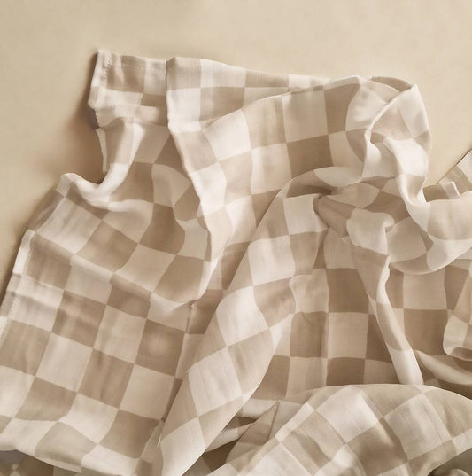 Muslin Swaddle XL - Checkered - Petit Filippe