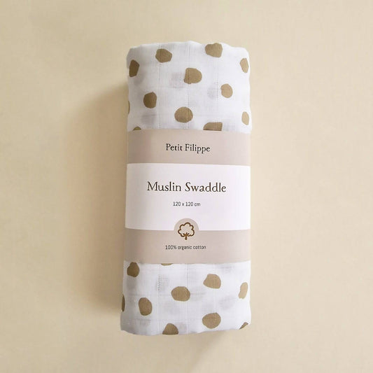 Muslin Swaddle XL - Dots - Petit Filippe