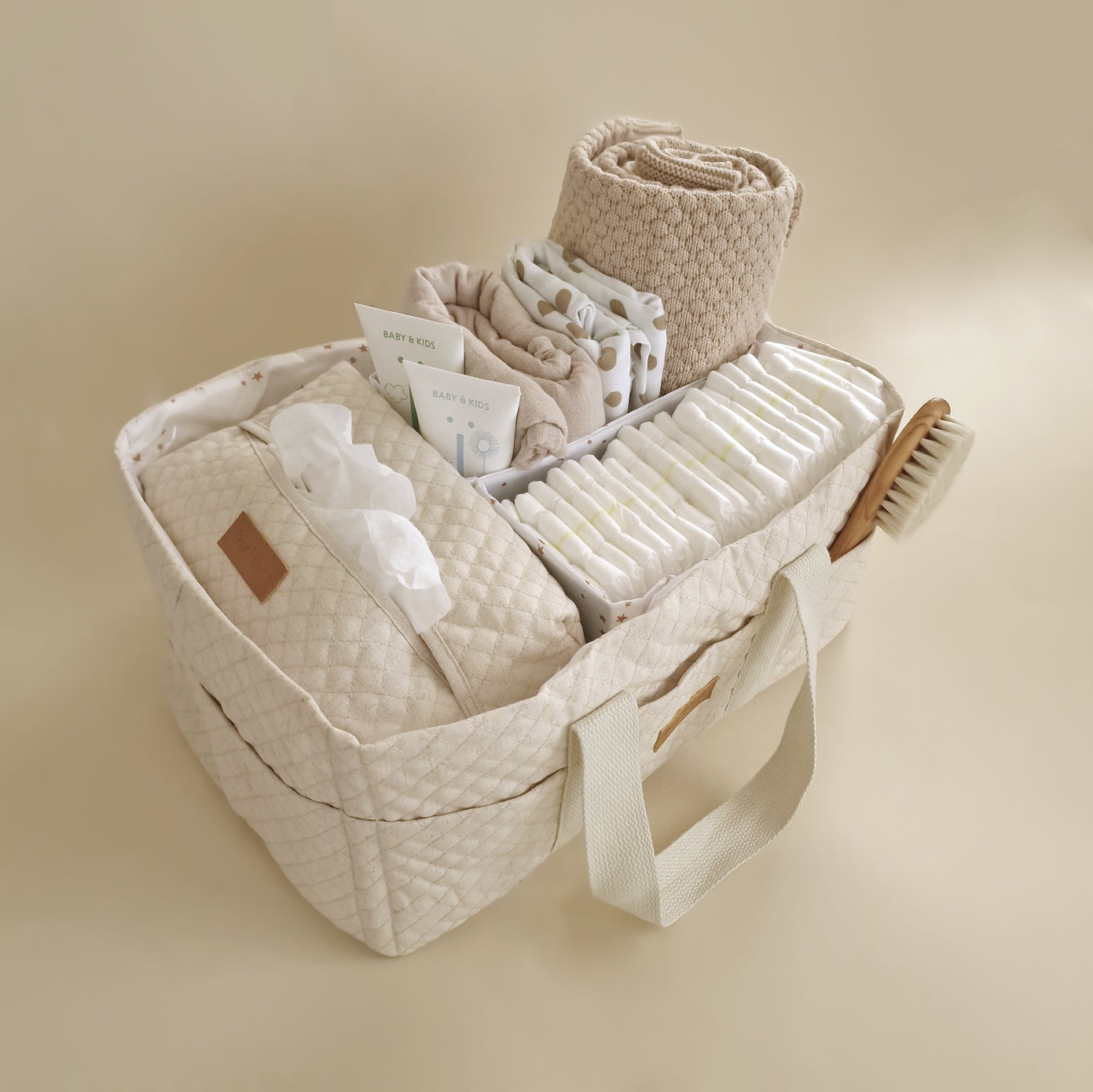 Nappy Caddy - Natural Linen/Cotton Blend - Petit Filippe