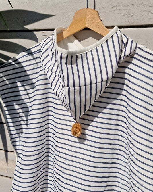Bath & Beach Poncho - Breton Stripes - Petit Filippe