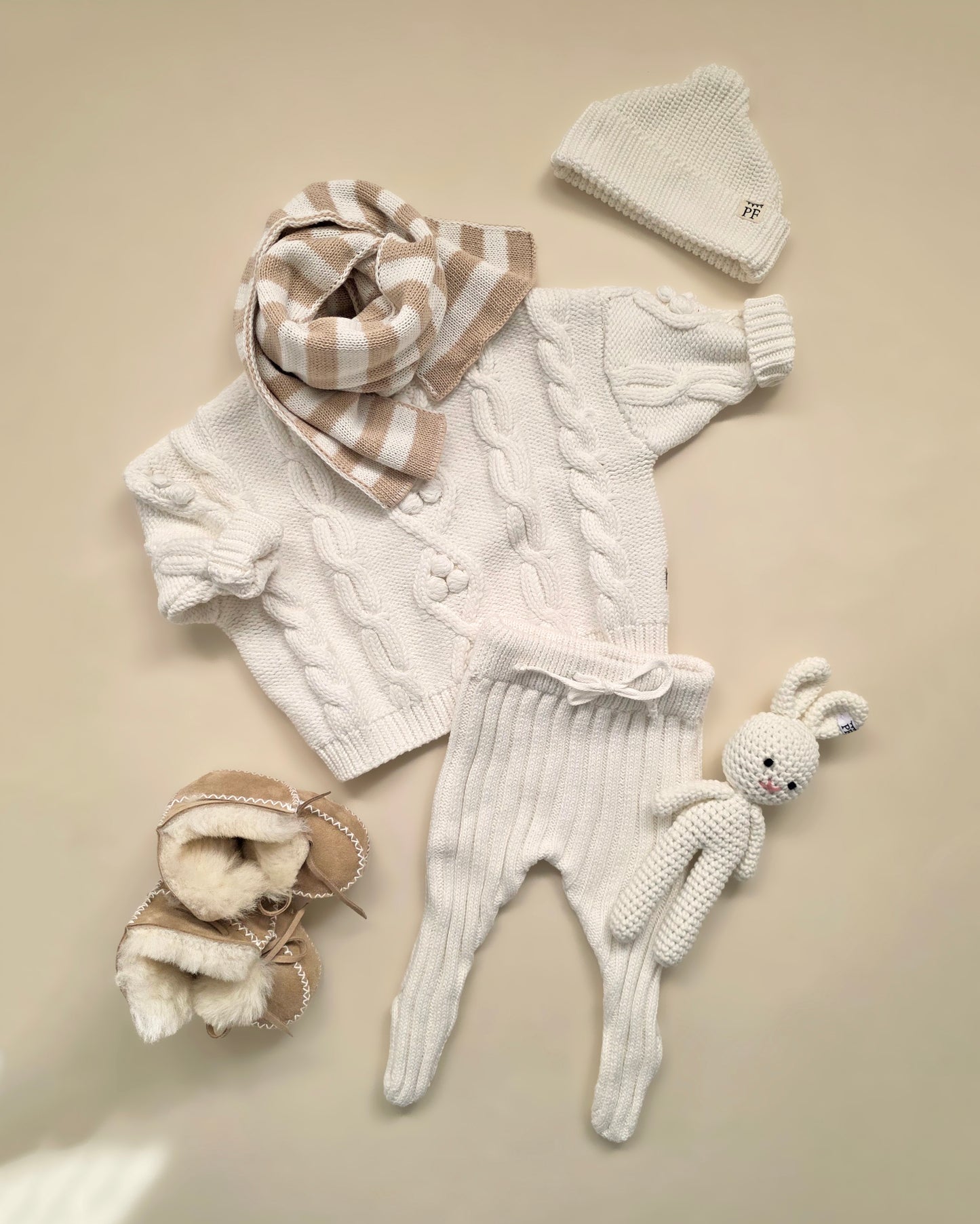 Short Beanie - Cotton - Ivory - Petit Filippe