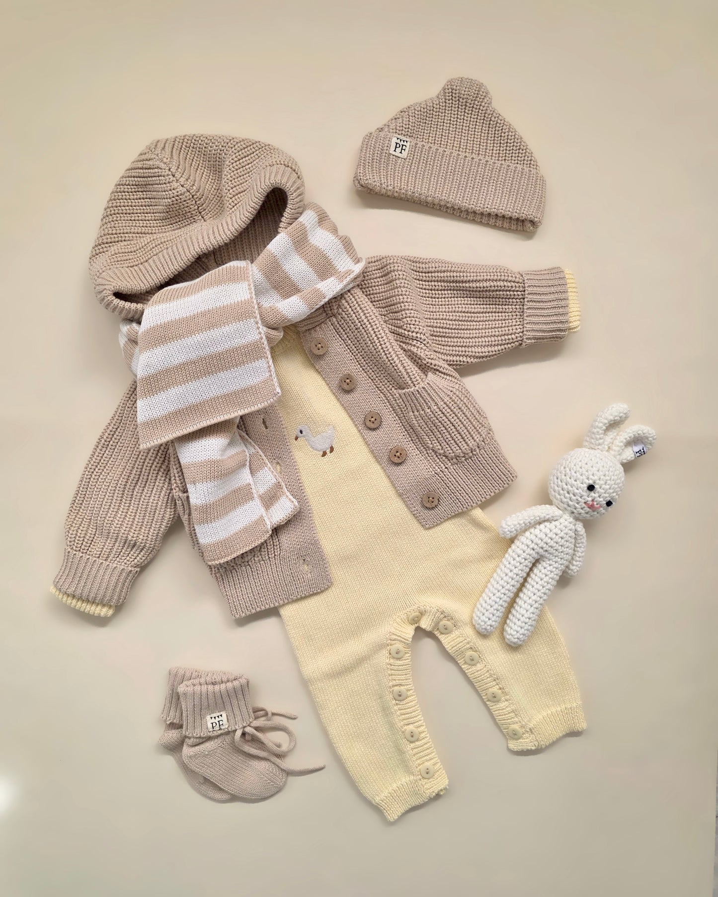 Embroidered Knitted Playsuit - Cotton - Soft Yellow - Petit Filippe