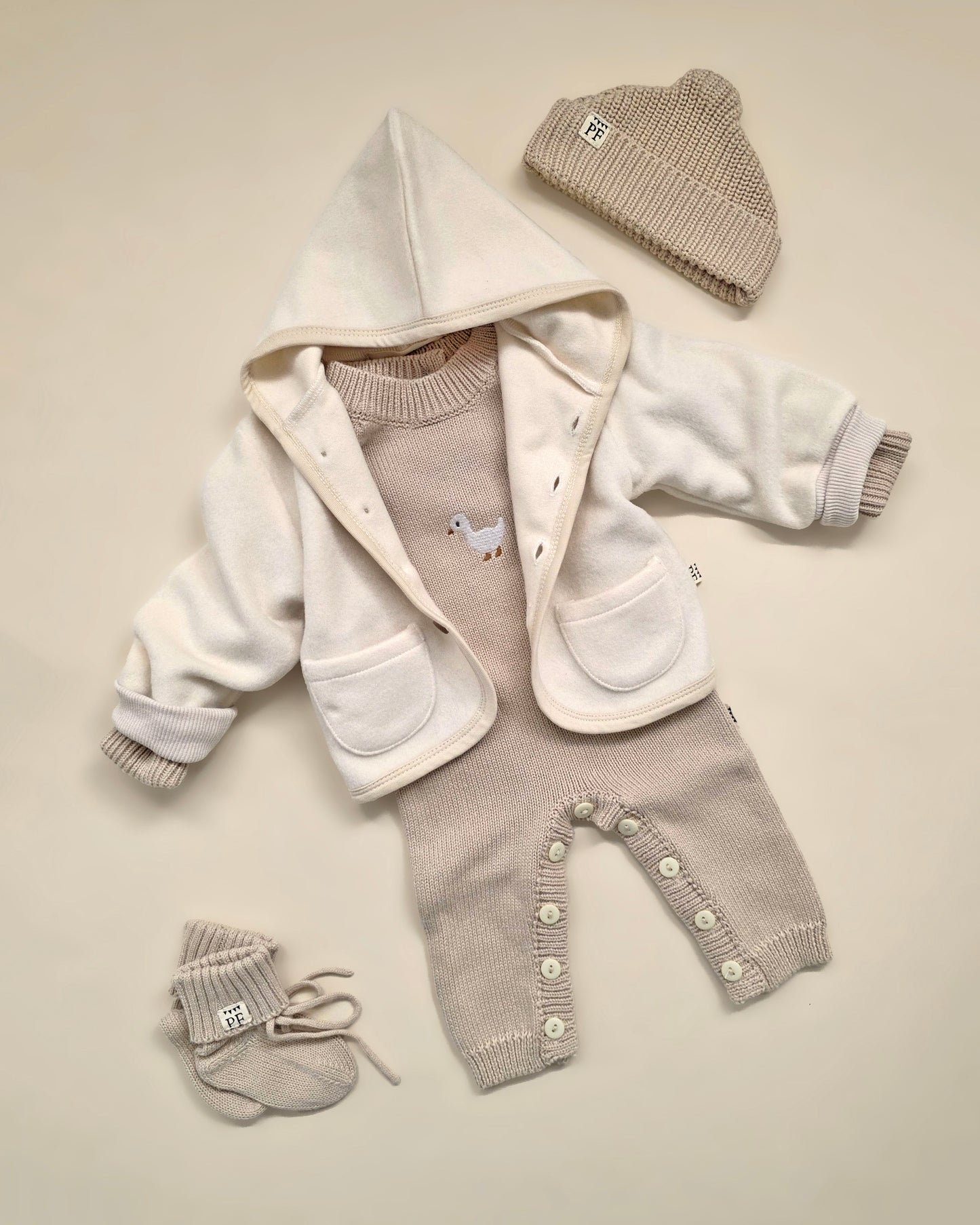 Merino Wool Fleece Jacket - Natural - Petit Filippe