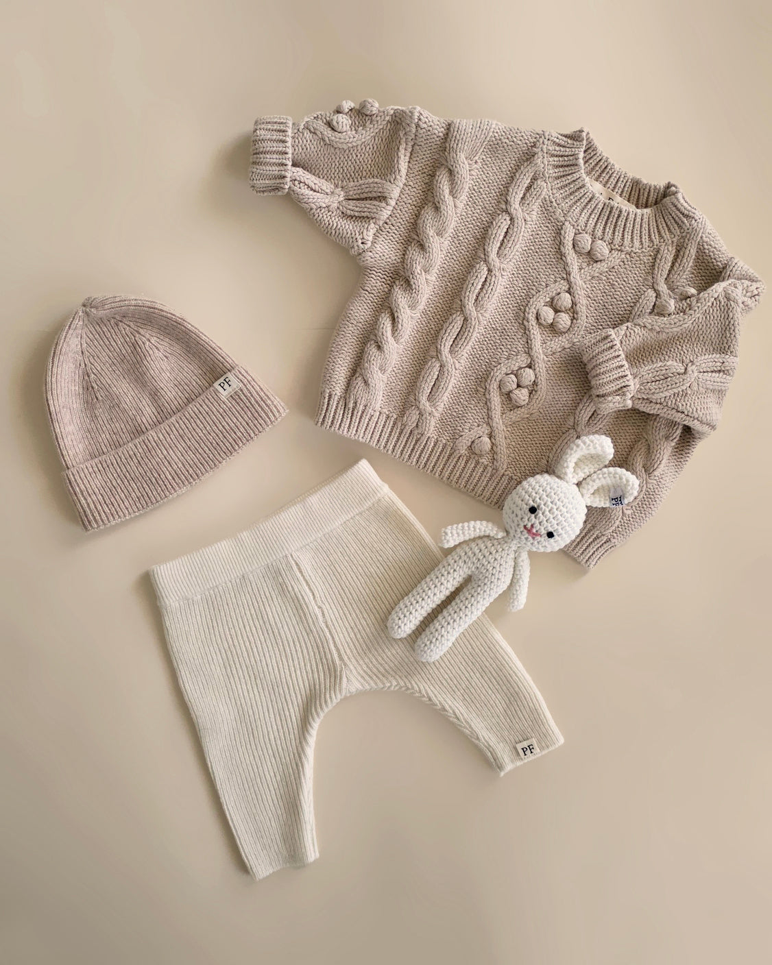 Rib Pants - Merino Wool - Ecru - Petit Filippe