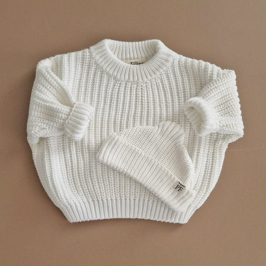 Short Beanie - Cotton - Ivory - Petit Filippe