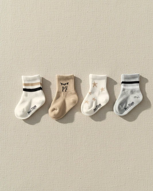 Sporty Socks - 2 pack - Beige & Ivory - Petit Filippe