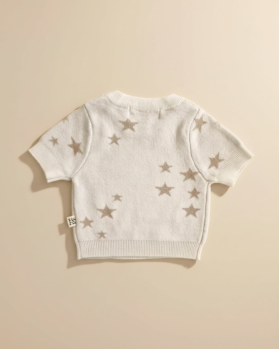 Starry Sweater - Short Sleeve - Cotton - Ivory - Petit Filippe