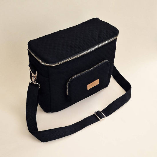 Quilted Stroller & Crossbody Bag - Black - Petit Filippe