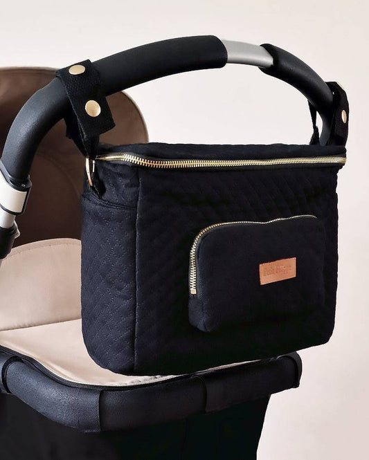 Quilted Stroller & Crossbody Bag - Black - Petit Filippe