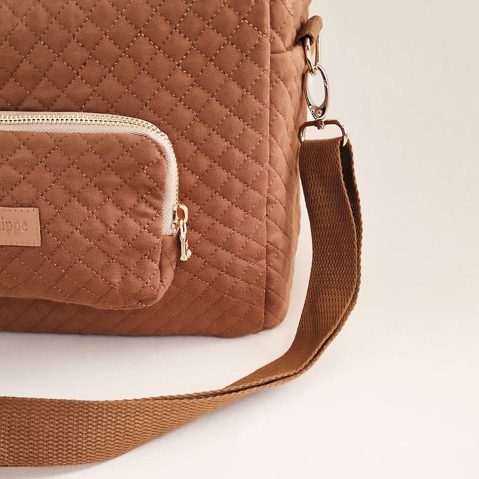 Quilted Stroller & Crossbody Bag - Brick - Petit Filippe