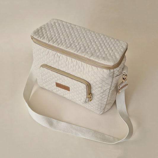 Quilted Stroller & Crossbody Bag - Natural Linen/Cotton Blend - Petit Filippe